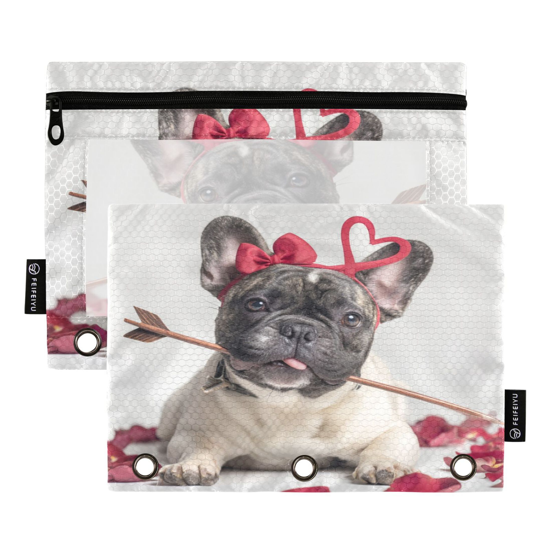 2 Pack Flip Folders with Clear PVC Window Binder Pouches 3-Ring Binder ...
