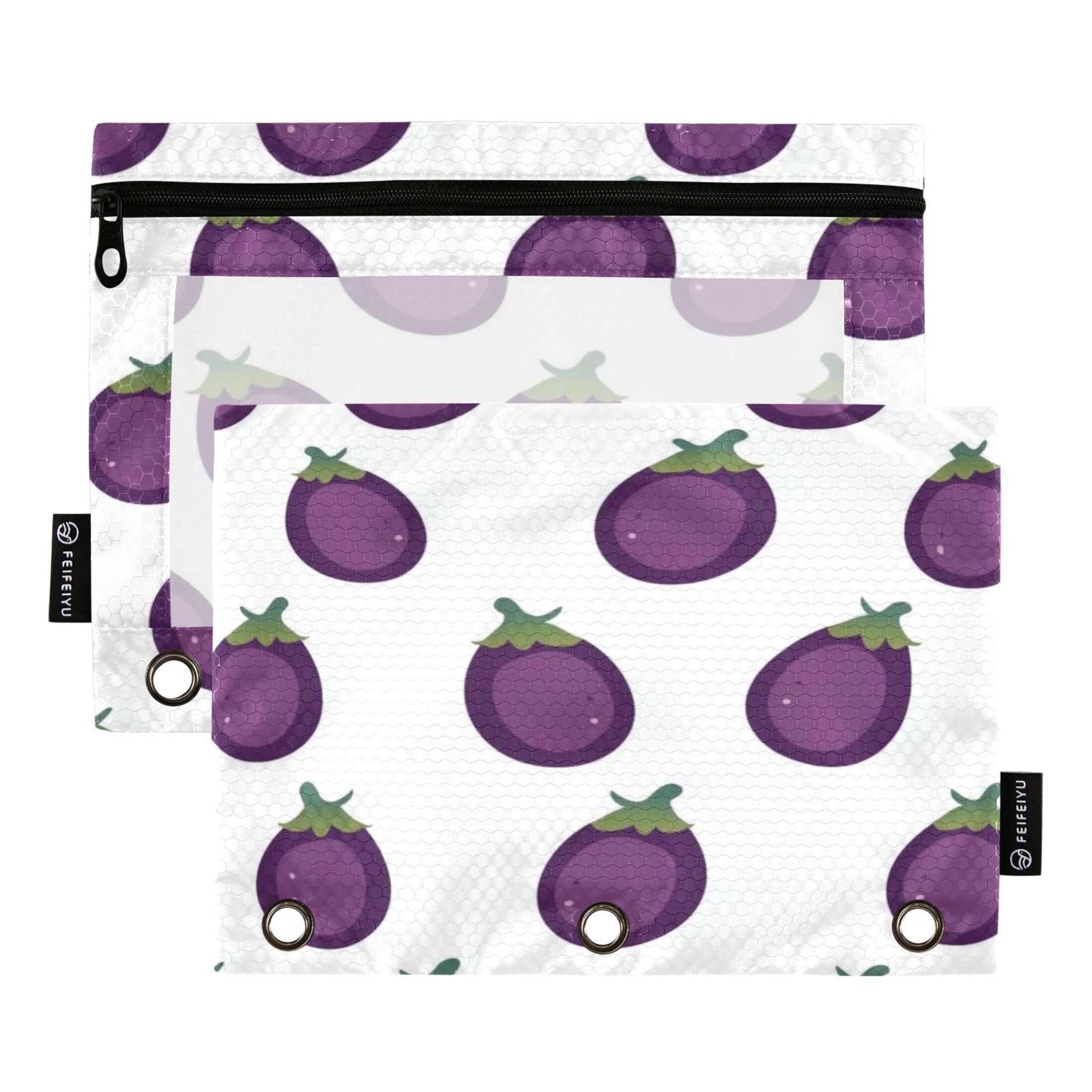2 Pack Flip Folders with Clear PVC Window Binder Pouches 3-Ring Binder ...