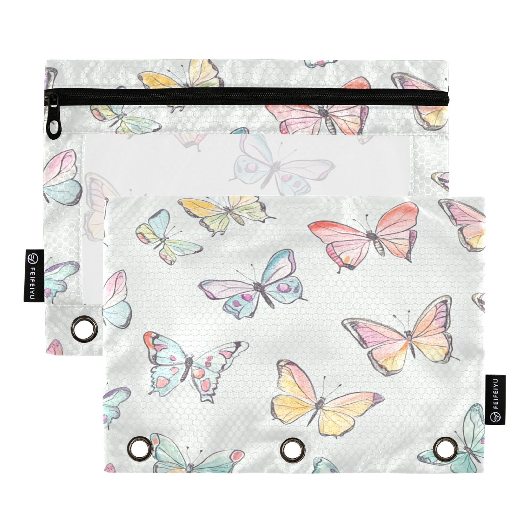 2 Pack Flip Folders with Clear PVC Window Binder Pouches 3-Ring Binder ...