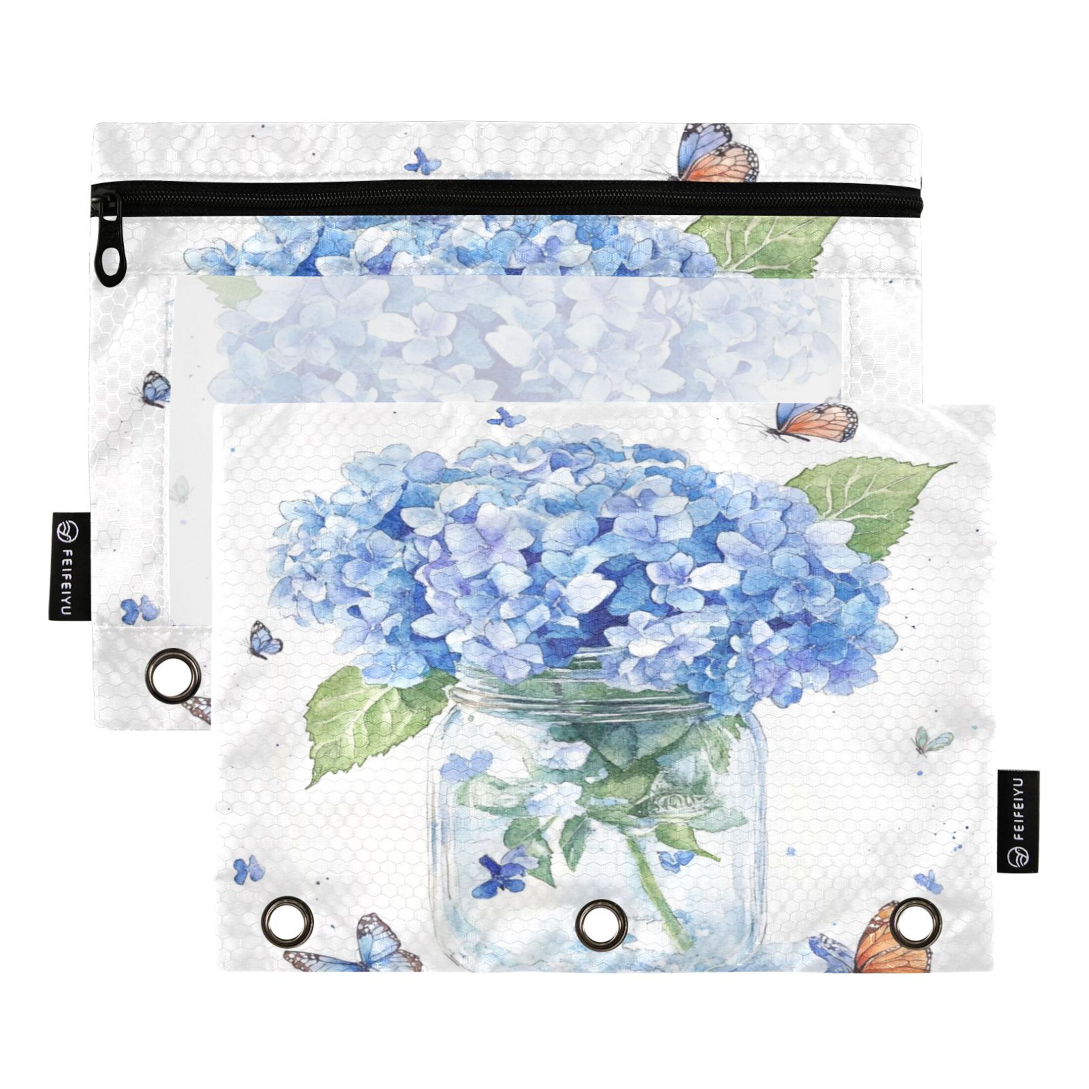2 Pack Flip Folders with Clear PVC Window Binder Pouches 3-Ring Binder ...