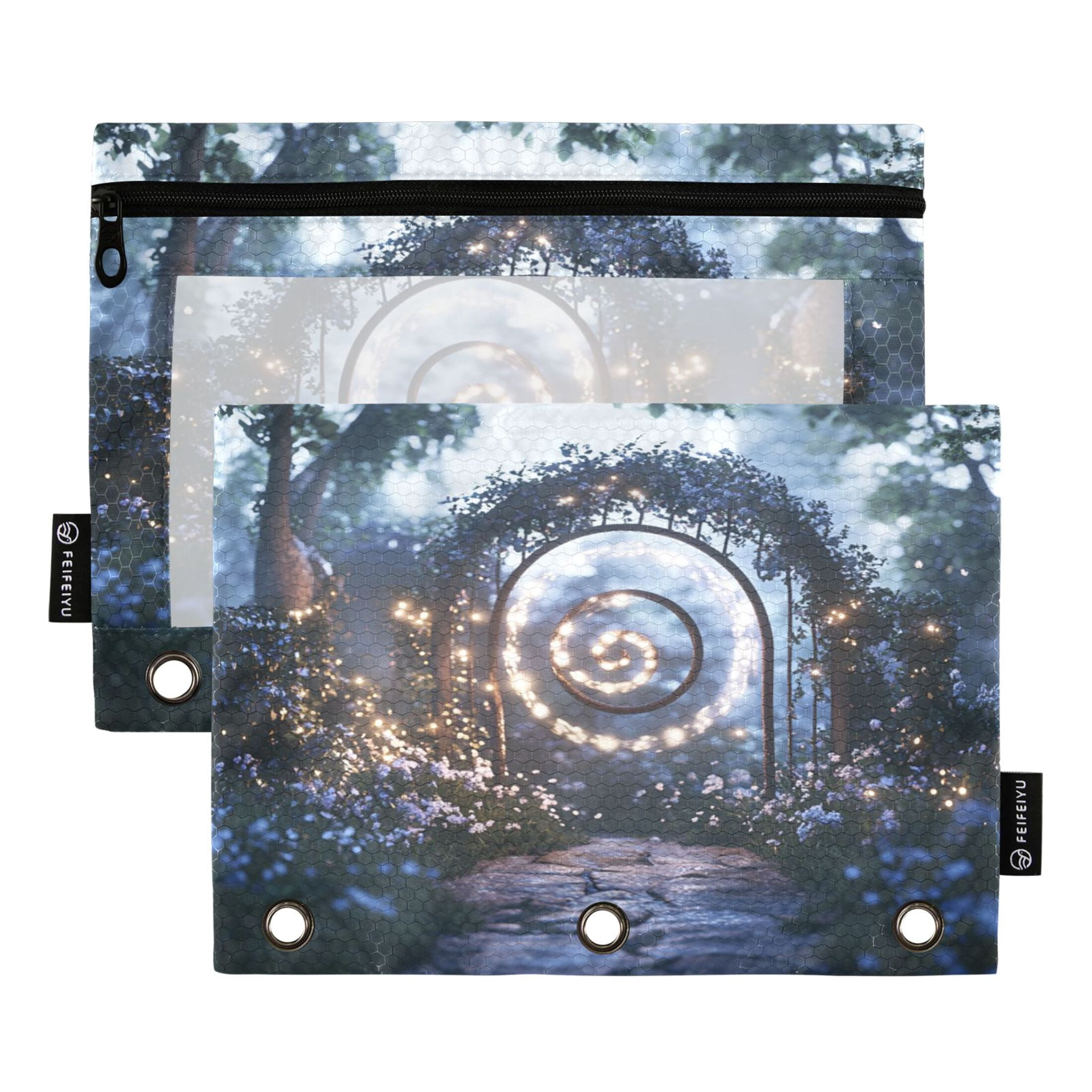 Gate Folder 2 Pack Flip Folders with Clear PVC Window Binder Pouches 3-Ring Binder ...