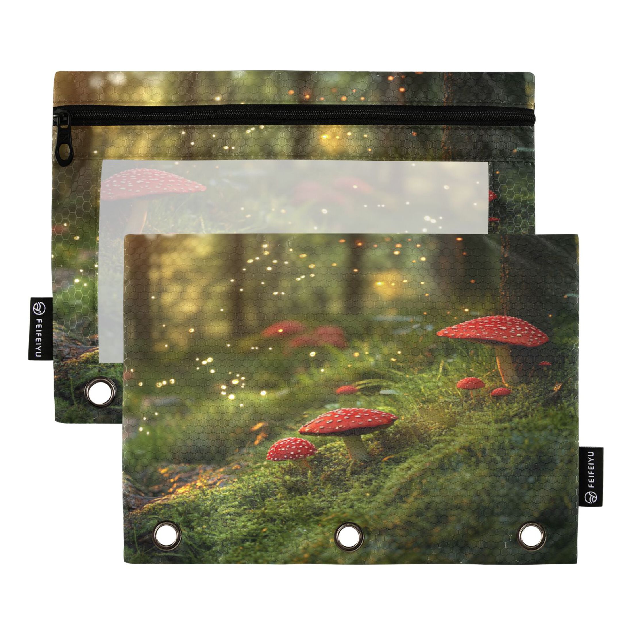 2 Pack Flip Folders with Clear PVC Window Binder Pouches 3-Ring Binder ...