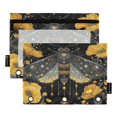 thumbnail image 1 of 2 Pack Flip Folders with Clear PVC Window Binder Pouches 3-Ring Binder Organizer for Office & Home Mystical Moth Pattern, 1 of 6