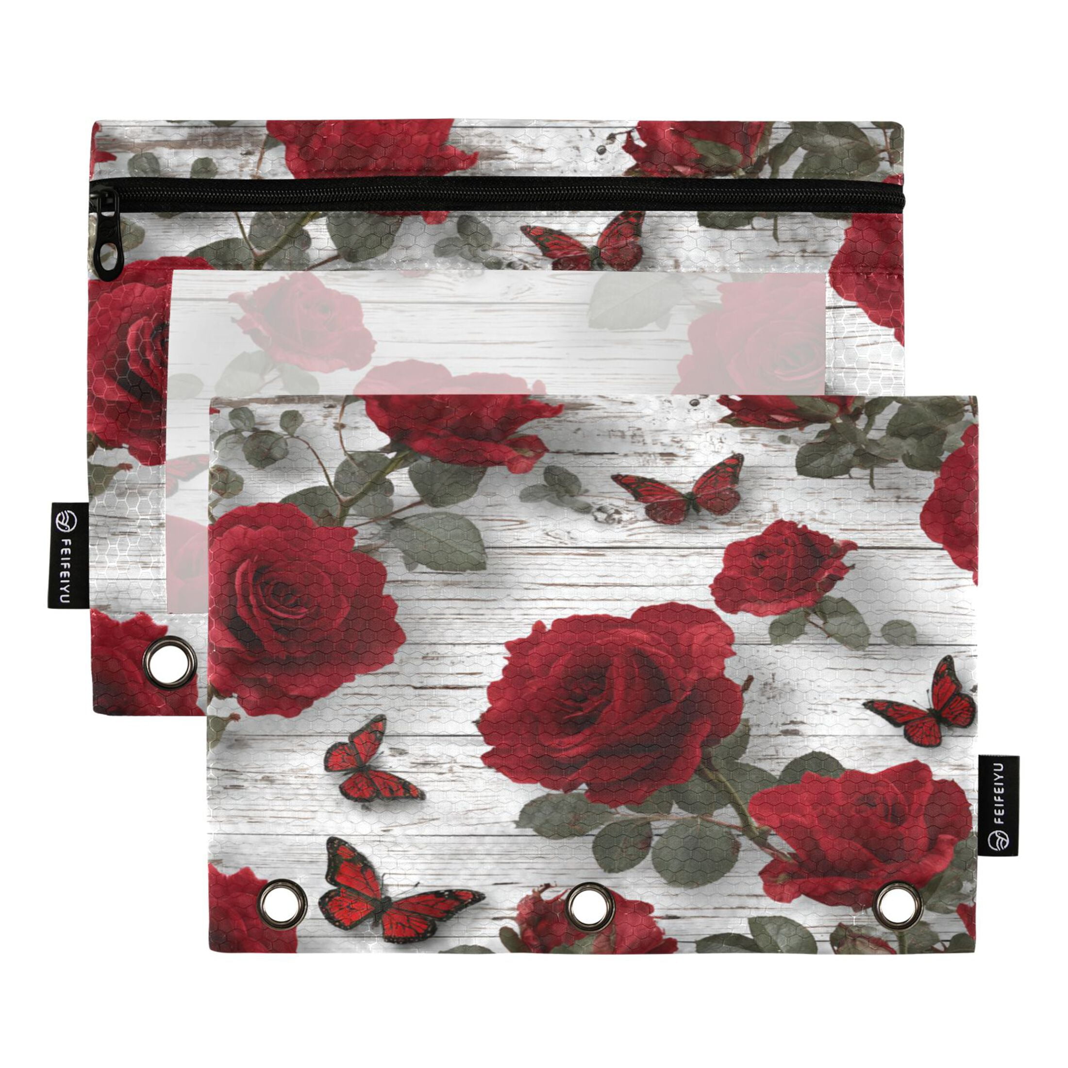 2 Pack Flip Folders with Clear PVC Window Binder Pouches 3-Ring Binder ...