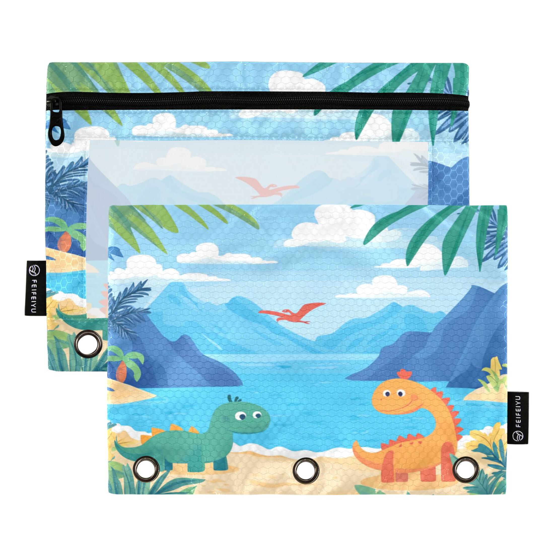 2 Pack Flip Folders with Clear PVC Window Binder Pouches 3-Ring Binder ...