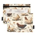 thumbnail image 1 of 2 Pack Flip Folders with Clear PVC Window Binder Pouches 3-Ring Binder Organizer for Office & Home Various Poses Chickens Pattern, 1 of 6