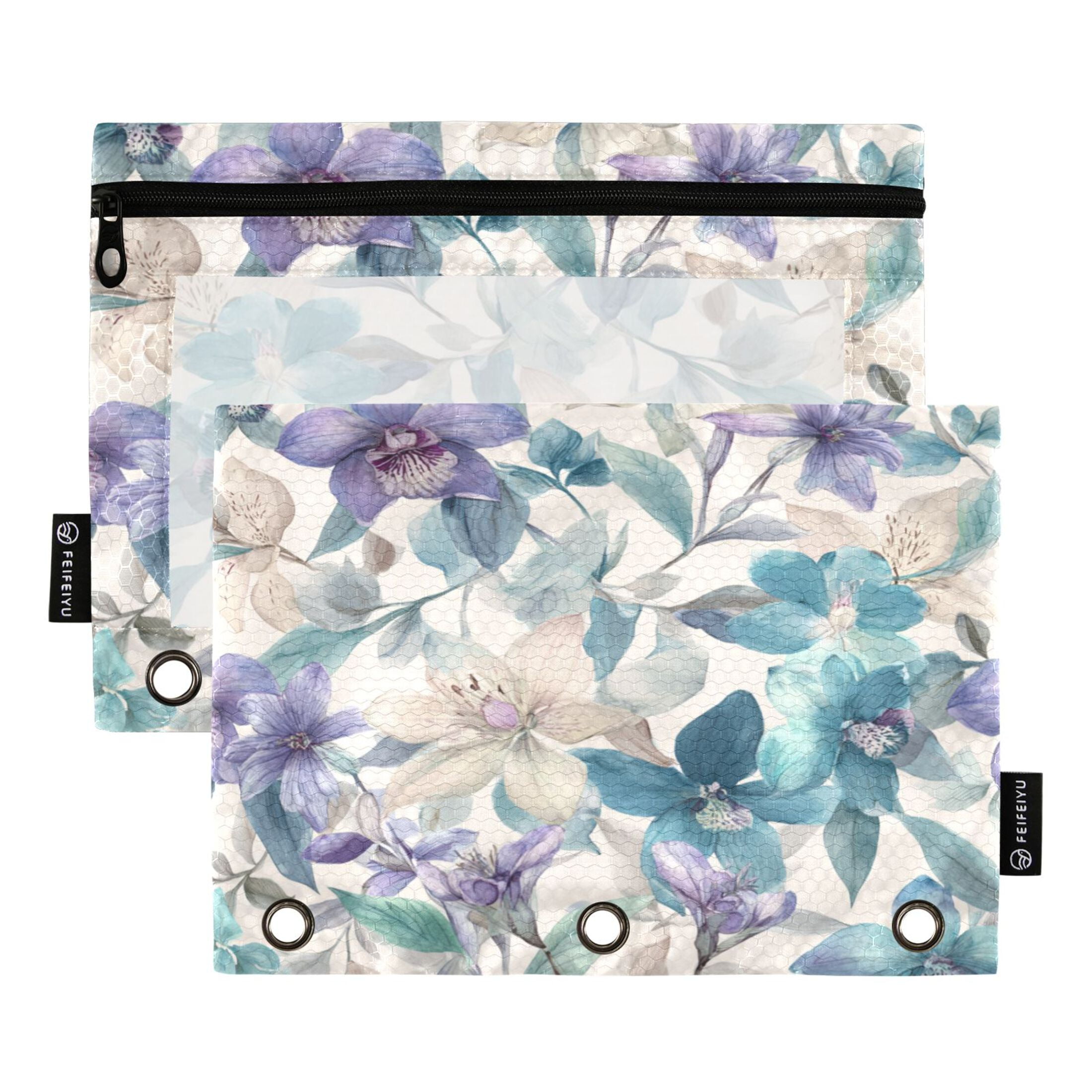 2 Pack Flip Folders with Clear PVC Window Binder Pouches 3-Ring Binder ...