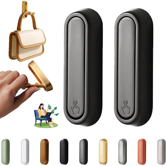 2 Pack Flip down Hook, Foldable Coat Hooks, Heavy Duty Wall Hooks Made of Zinc Alloy, Modern Minimalist Style Porch Key Valet Hook for Wall Hanging Coat, Towel, Hat, Backpack (Dark gray, Round)