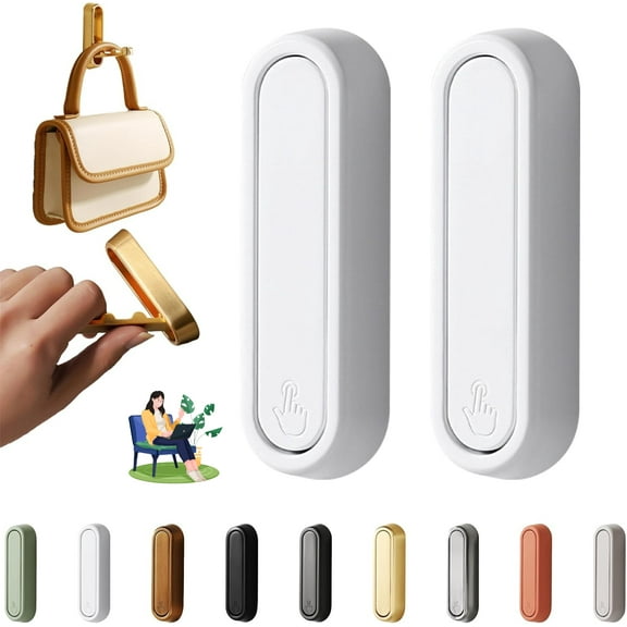 2 Pack Flip Down Hook, Foldable Coat Hooks, Heavy Duty Wall Hooks Made of Zinc Alloy, Modern Minimalist Style Porch Key Valet Hook for Wall Hanging Coat, Towel, Hat, Backpack (White, Round)