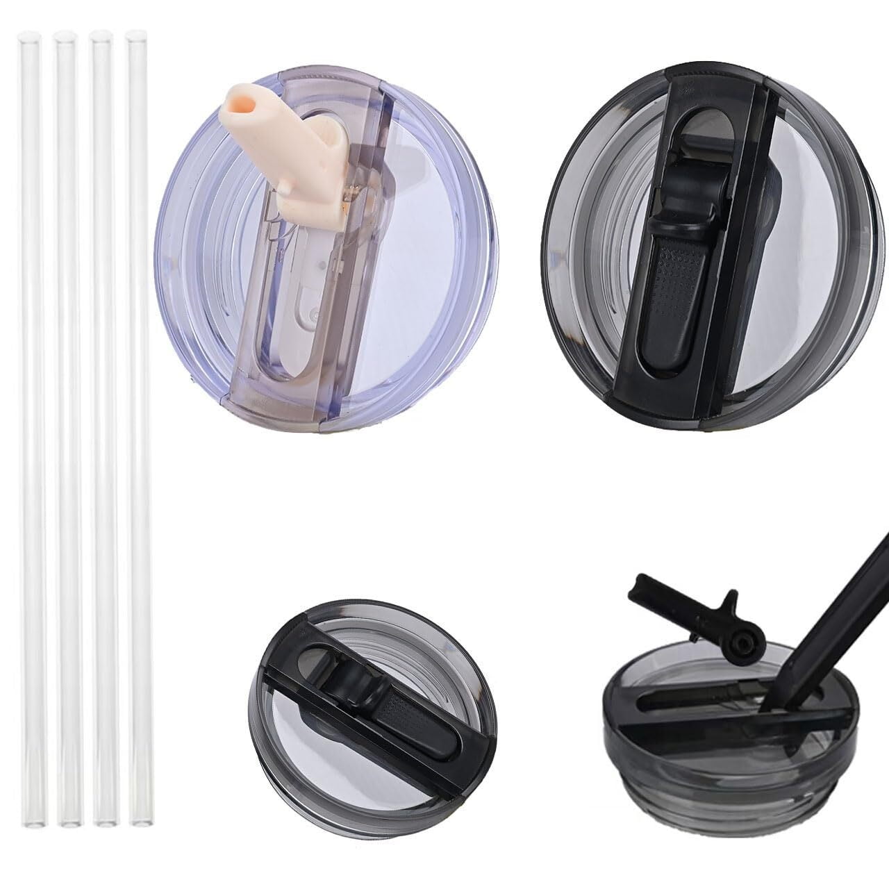 2 Pack Flip Straw Lid Leak Proof Lid Replacement Fit for 40 oz Stanley