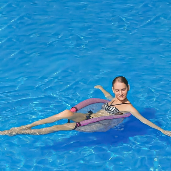 2 Pack Floating Chair Net Sling Mesh U-Seat Chairs for Swimming Pool Noodles Float Hammock (Float Foam Stick not Include)