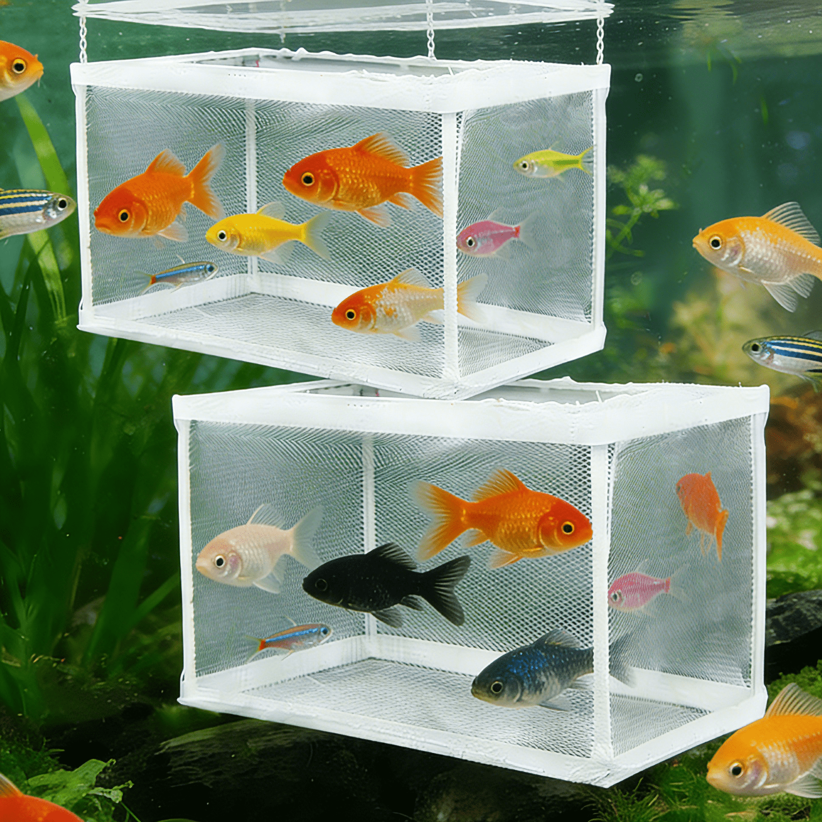 aqua culture aquarium breeder fish net Deluxe Handmade In-Tank Large Fish Tank Breeder Net