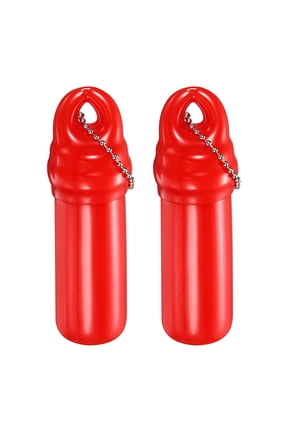 2 Pack Floating Keychain, Float Key Ring Holder with Waterproof Container, Float Key Pendant for Boating, Fishing, Water Sports, Red