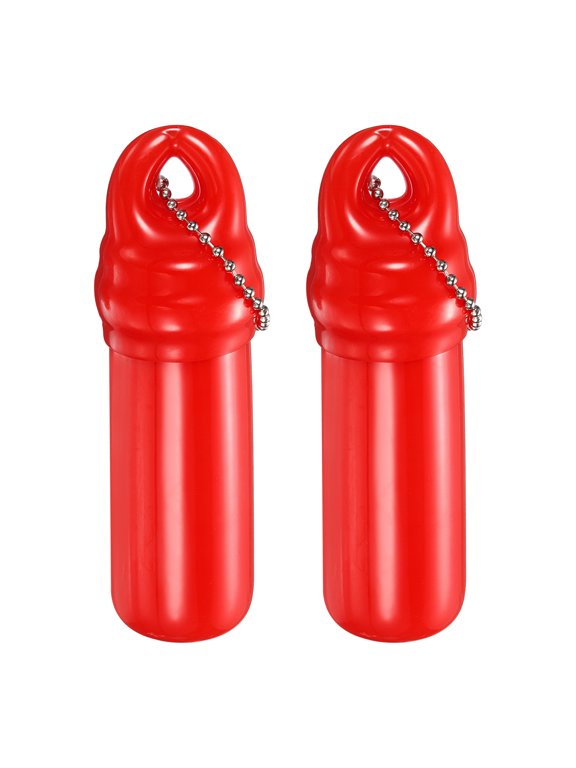 2 Pack Floating Keychain, Float Key Ring Holder with Waterproof Container, Float Key Pendant for Boating, Fishing, Water Sports, Red