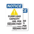 thumbnail image 1 of (2 Pack) Floor Load Capacity Sign, 1 of 7