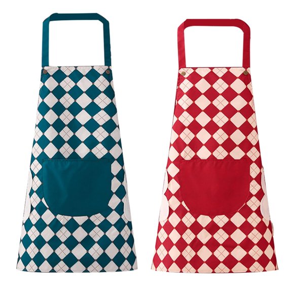 2 Pack Floral Aprons with Pocket, Blooming Womens Aprons Waterproof Adjustable Cooking Aprons for Kitchen Gardening and Salon (2Pack #B)