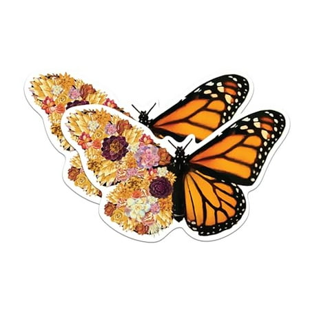 (2 Pack) Floral Butterfly Stickers - Cool Nature Beautiful Butter Fly - 5 Inches On Longest Side - Premium Vinyl - for Cars, Skateboards, Laptops - Made in USA - BMCS1212