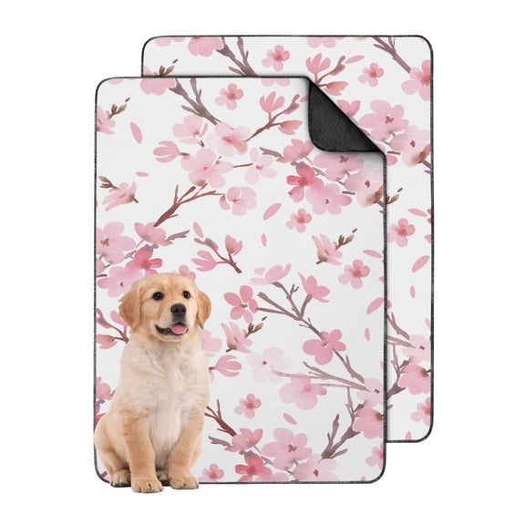 2-Pack Floral Design Training Solutions, Washable Reusable House Training Pads 24x35 Inch, Non-Slip Dog Potty Mat for Crate and Floors
