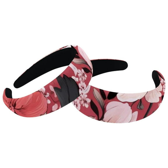 2 Pack Floral Flower Headbands, Fashion Unisex Hairband Headwear Hair Hoop Hair Accessories