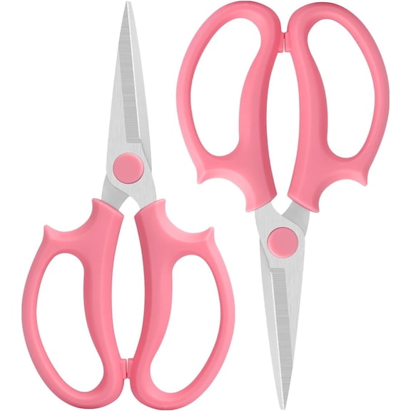 2 Pack Floral Garden Shears, Premium Stainless Steel Ergonomic Flower Scissors for Roses, Stems, Branches & Leaves(XX)