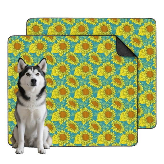 2-Pack Floral House Training Pad, Washable and Reusable Dog Potty Mat with Excellent Absorbency and Water-Resistant Layer, 35 by 41 Inches