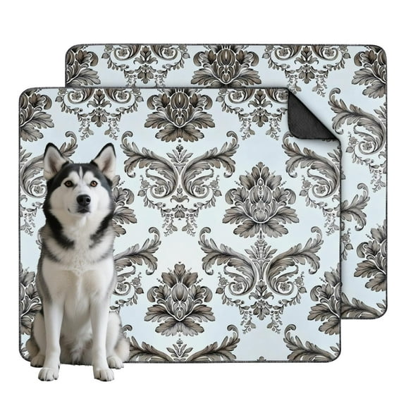 2-Pack Floral Print Dog Mat, Washable and Reusable Potty Pad with Excellent Absorbency for Indoor Training, Size 35x41 Inches for Pets
