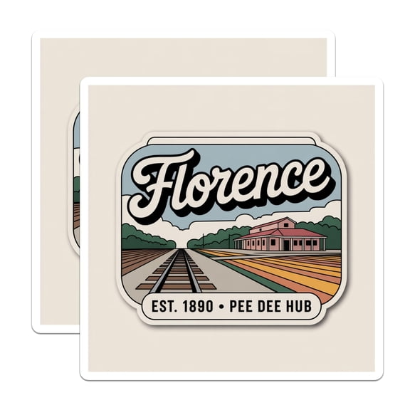 (2 Pack) Florence SC Magnets - Pee Dee Hub - South Carolina Travel Souvenir - 5" On Longest Side - Premium Magnet - for Cars, Refrigerators, Toolboxes, Lockers - Made in USA - MAG17940