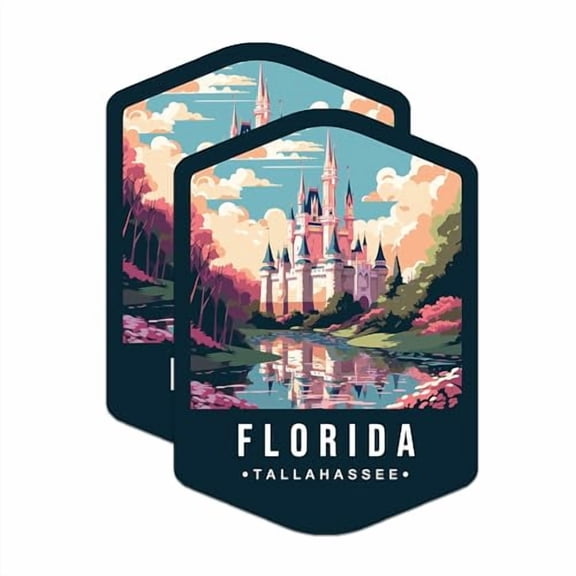 (2 Pack) Florida State and Capitol Stickers - FL State Sticker - Choose from 50 States - 5" On Longest Side - Premium Vinyl - for Cars, Trucks, Skateboards, Laptops - Made in USA - BMCS1465