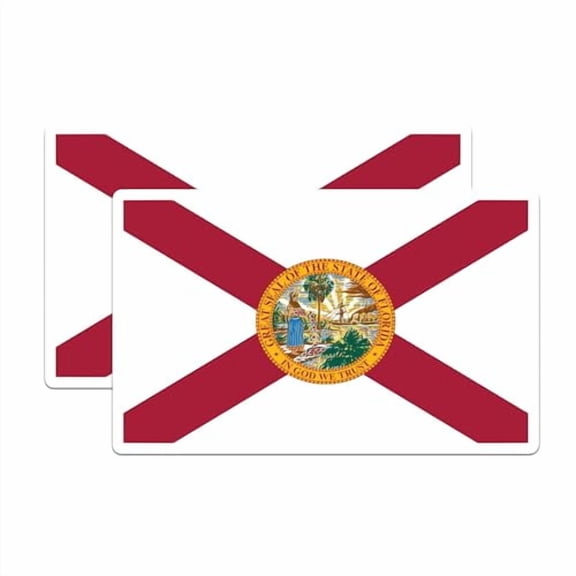 (2 Pack) Florida State Flag Magnets - FL State Flag Magnet - Choose from 50 States - 5" On Longest Side - Premium Magnet - for Cars, Refrigerators, Toolboxes - Made in USA - MAG1295