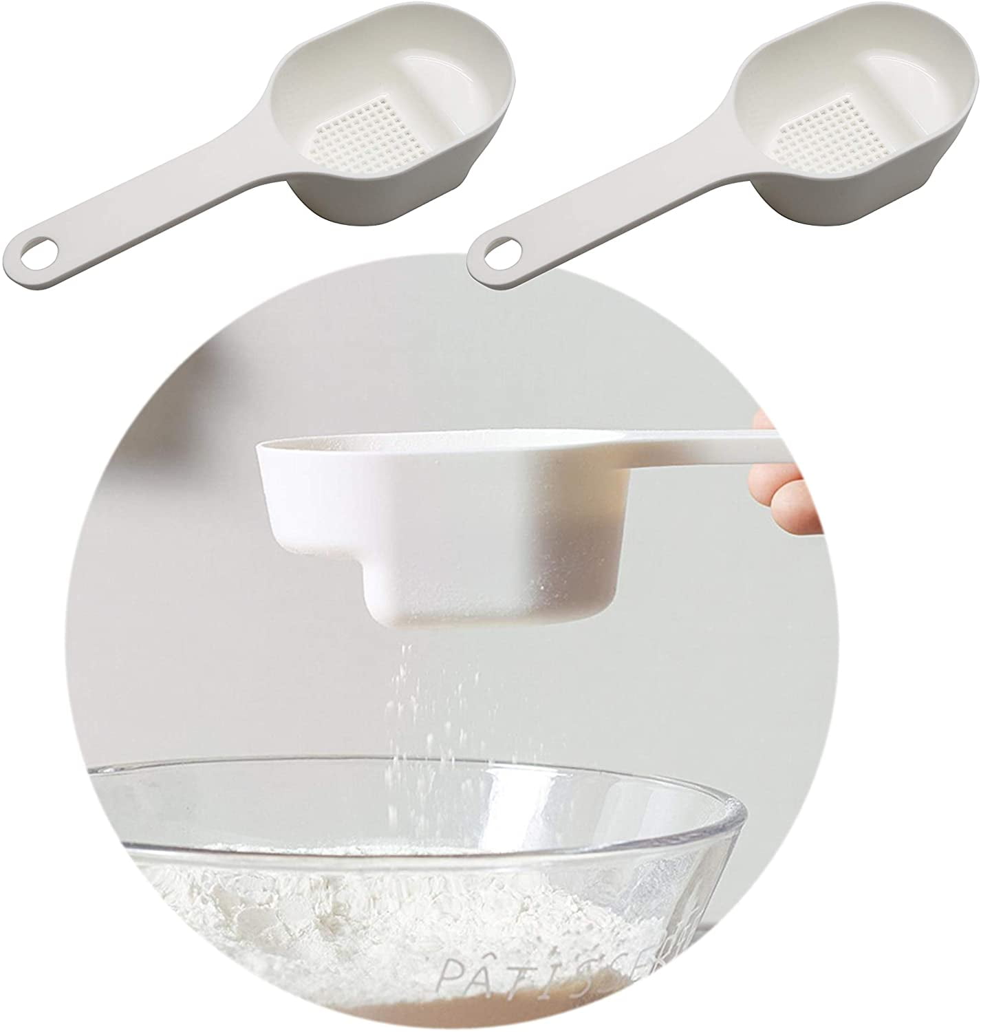 2 Pack Flour Sifter Spoon Strainer for Pow ering Sugar Spice Flour ...