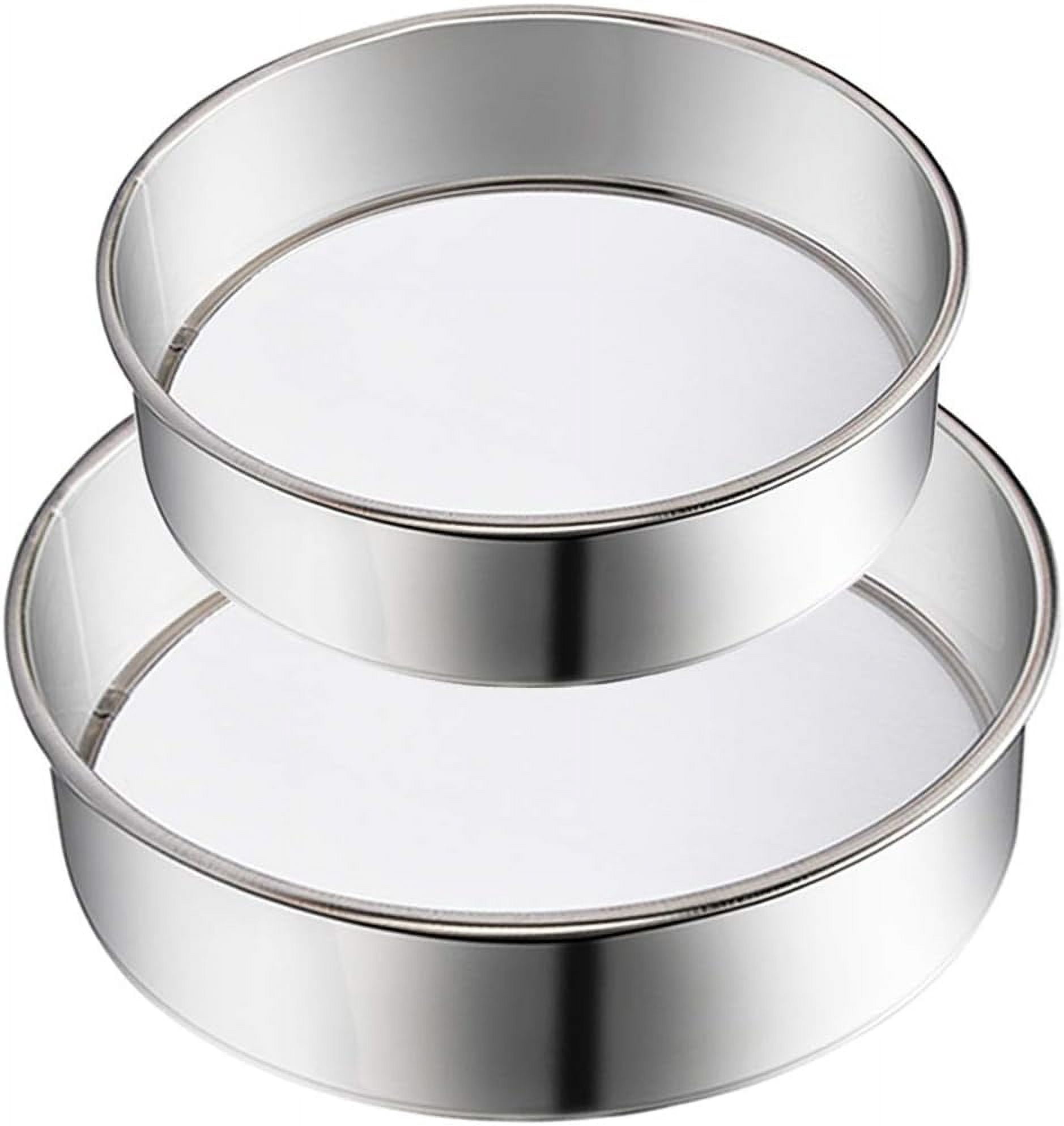 2 Pack Flour Sifter,Stainless Steel Fine Mesh Strainers Flour Sieve,60 ...