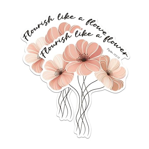 (2 Pack) Flourish Like A Flower Magnets - Inspirational Quote Magnets - Floral Design Magnets- 5" On Longest Side - for Fridges, Toolboxes, Cars - Made in USA - MAG2836