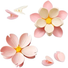 2-Pack Flower Magnetic Chip Clips Cute Pink Fridge Magnets, Multi-Purpose Sealing Clips for Snack Bags, Kitchen & Office Decor
