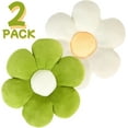 thumbnail image 1 of QKURT Round Puffy Cute Bedroom Aesthetic Accent Comfy Throw Squishy Plush Cushion Decor, 16in Flower Pillows, 2 Pack, 1 of 7