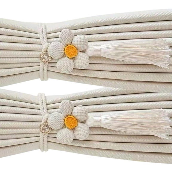 2 Pack Flower Tassels Curtain Holders Braided Rope Drape Tie Backs For Elegant Window Decoration And Interior Styling