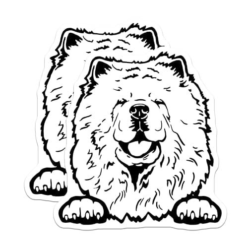 (2 Pack) Fluffy Dog Magnets - Cute Animal Magnets - Home Magnets - Refrigerator Magnets - Cute Fridge Magnet - 5" On Longest Side - for Cars, Fridges, Toolboxes - Made in USA - MAG4036