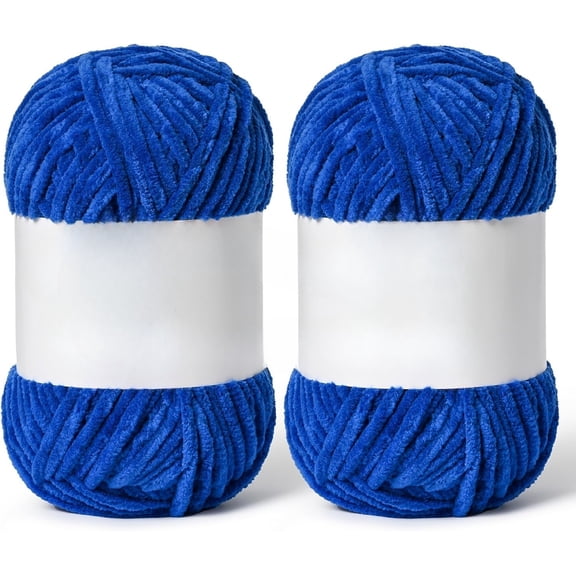 2 Pack Fluffy Velvet Yarn for Crocheting,Chunky Chenille Blanket Yarn for Crochet,Soft Fuzzy Puzzle Yarn for Knitting,(100g/3.53oz Each) Bulky Thick Amigurumi Crochet Yarns