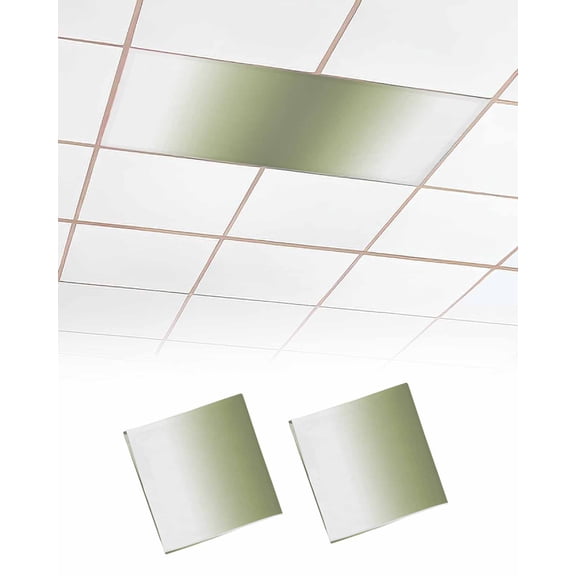 2 Pack Fluorescent Light Cover for Ceiling Lights, Dark Sage Green Ombre Magnetic Classroom Light Filters 4x2 Feet, Gradient Abstract Art Modern Decorative Ceiling Shade Panel for Office