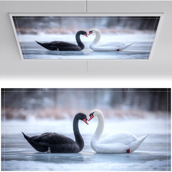 2 Pack Fluorescent Light Covers for 2 X 4 Ft Ceiling Lights Magnetic Ceiling Light Cover Panels, Easy to Install, Ideal for Office, Classroom & Home Ceiling Lighting Decor