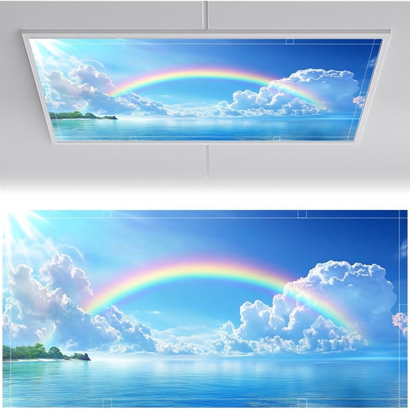 2 Pack Fluorescent Light Covers for 2 X 4 Ft Ceiling Lights  Magnetic Ceiling Light Cover Panels, Easy to Install, Ideal for Office, Classroom & Home Ceiling Lighting Decor