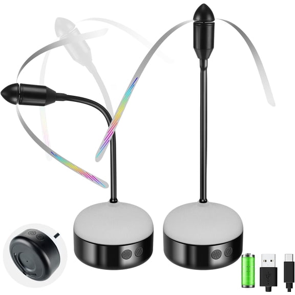 2 Pack Fly Fans for Tables Rechargeable, Indoor Outdoor Tabletop Fly Repellent Fans with Hanging Hook Option, Perfect for Camping, Patio, Party, Restaurant, Kitchen, BBQ and Family Gatherings