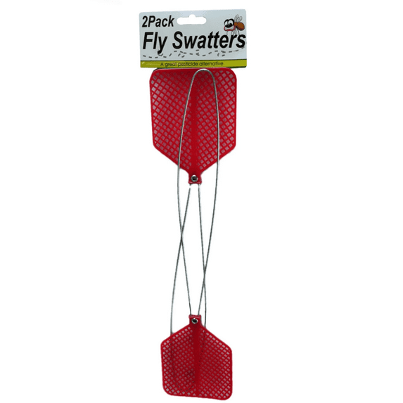 2 Pack Fly Swatter Set, Lightweight and Ergonomic Design, Essential Pest Control Tool for Indoor or Outdoor Use in Kitchen, Patio, Garden, Campers, Household, Red