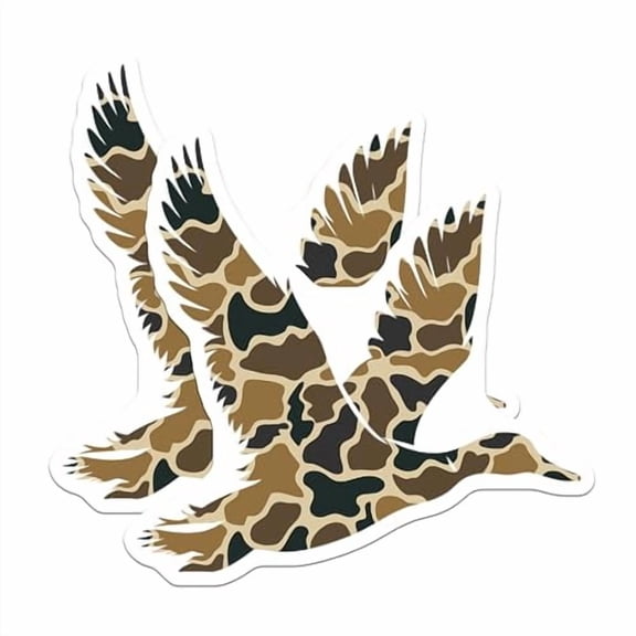 (2 Pack) Flying Duck Camouflage Magnets - Decorative Magnet - Wildlife Home Decor - 5" On Longest Side - for Cars, Fridges, Toolboxes - Made in USA - MAG6042