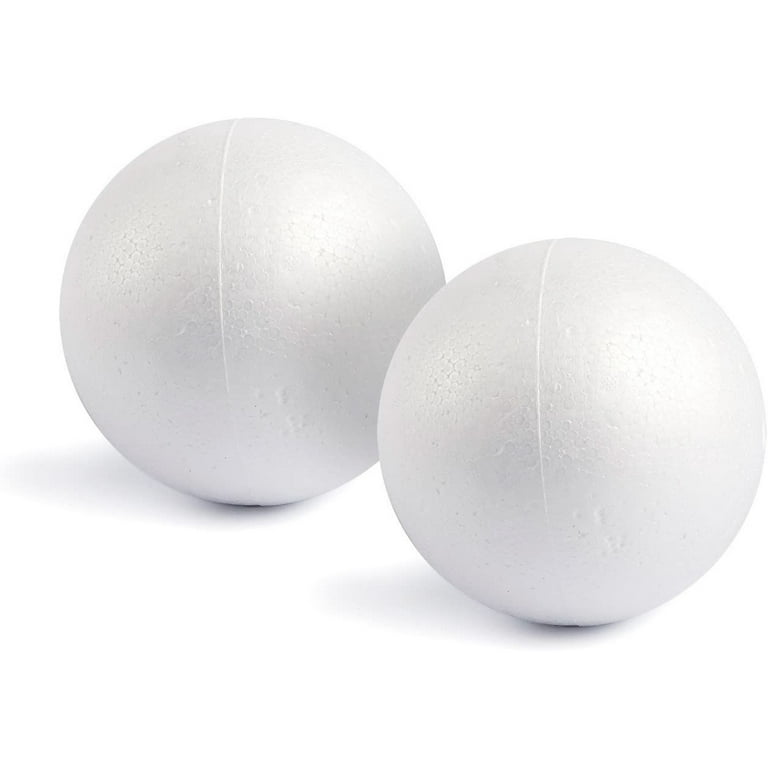 2 Pack Foam Balls for Crafts, 6-Inch Round White Polystyrene Spheres for  DIY Projects, Ornaments, School Modeling, Drawing 