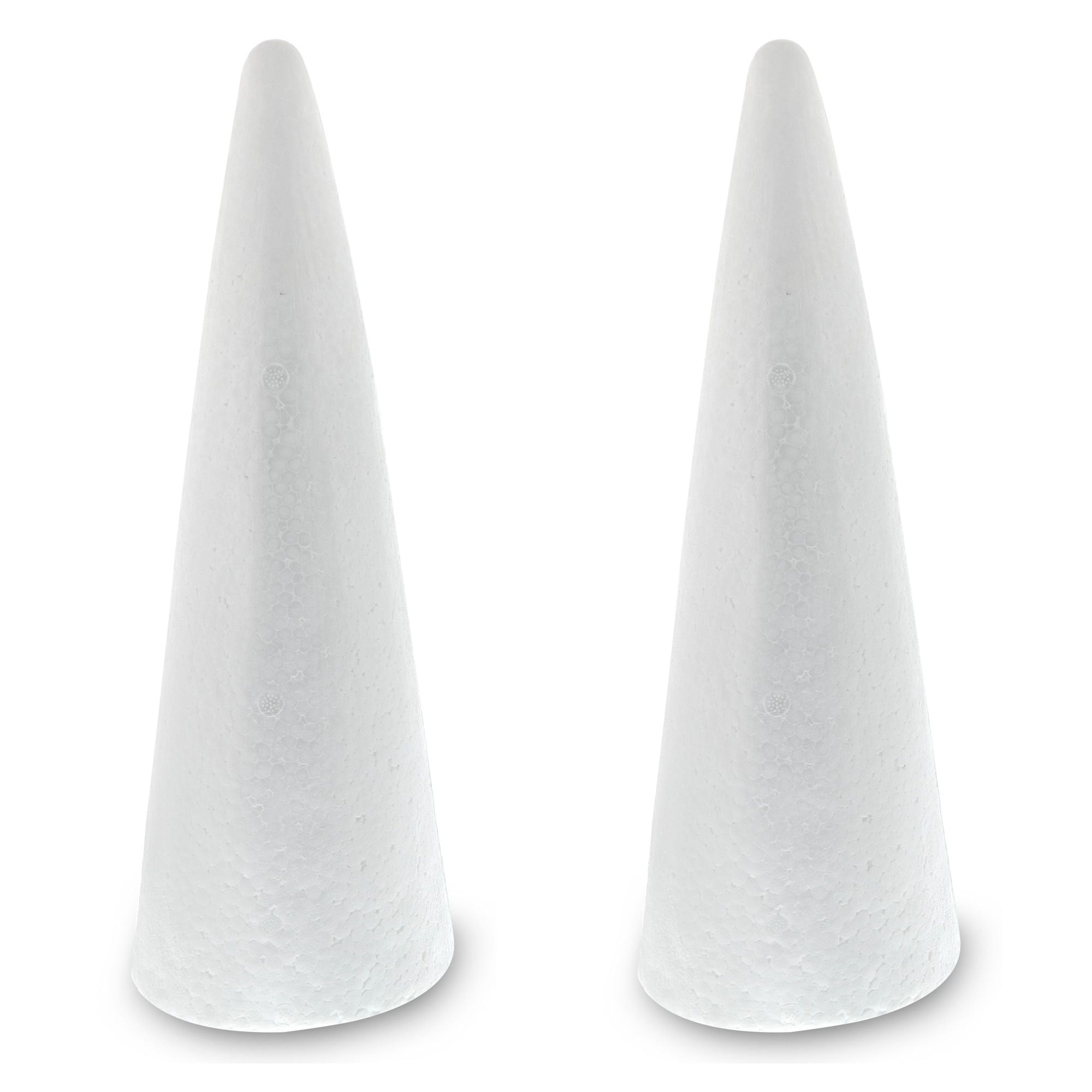  USHOBE 2 Pack Cones for Crafts Foam Tree Cones for DIY Crafts  White Foam Cone Polystyrene Cone Shapes Crafts for Home Party Childrens Day  Wedding Xmas Decoration : Arts, Crafts 