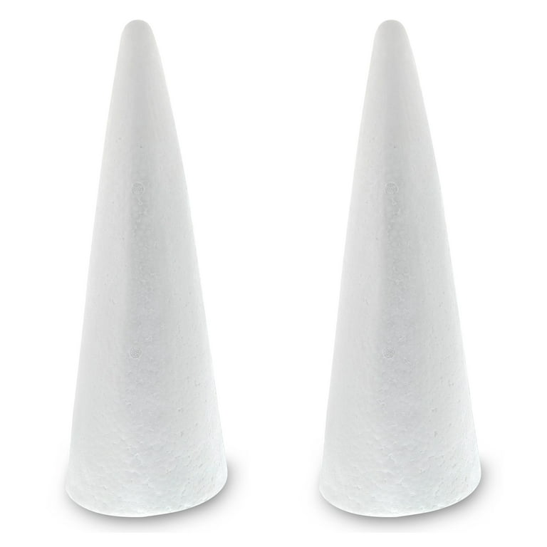 USHOBE 12 Pack Styrofoam Cones for Crafts Foam Tree Cones for DIY Crafts  White Foam Cone Styrofoam Polystyrene Cone Shapes Crafts for Home Party