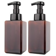 2 Pack Foaming Soap Dispenser 15Oz Refillable Foam Liquid Hand Soap Empty Pump Bottle Container - Brown 450Ml