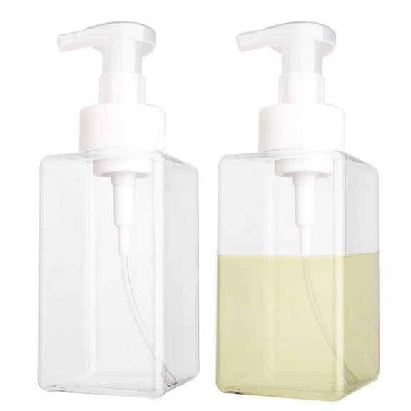 2 Pack Foaming Soap Dispenser 15Oz Refillable Foam Liquid Hand Soap Empty Plastic Pump Bottle Container -