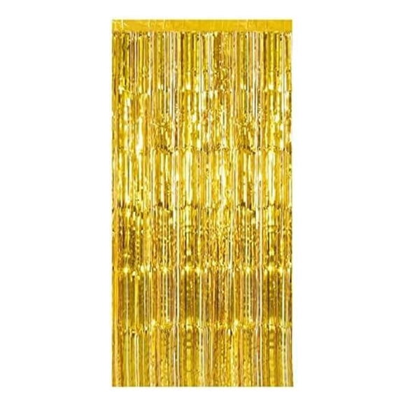 2 Pack Foil Fringe Backdrop Curtains - Tinsel Streamers Party Decorations for Birthday, Graduation, & Themed Events, Shimmering Photo Backdrop Supplies