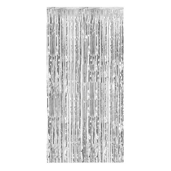 2 Pack Foil Fringe Backdrop Curtains - Tinsel Streamers Party Decorations for Birthday, Graduation, & Themed Events, Shimmering Photo Backdrop Supplies